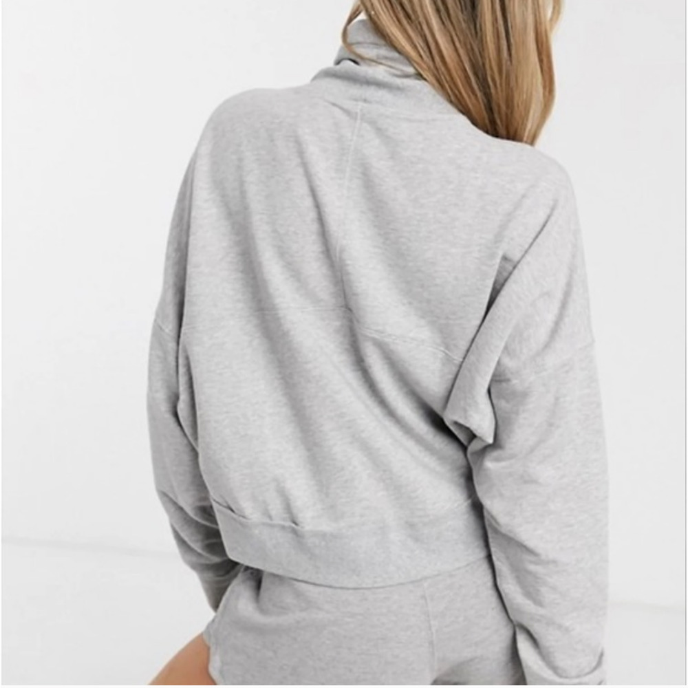 Free People Movement Lara Pullover Heather Gray Funnel Neck Size Large NWT - Picture 6 of 16